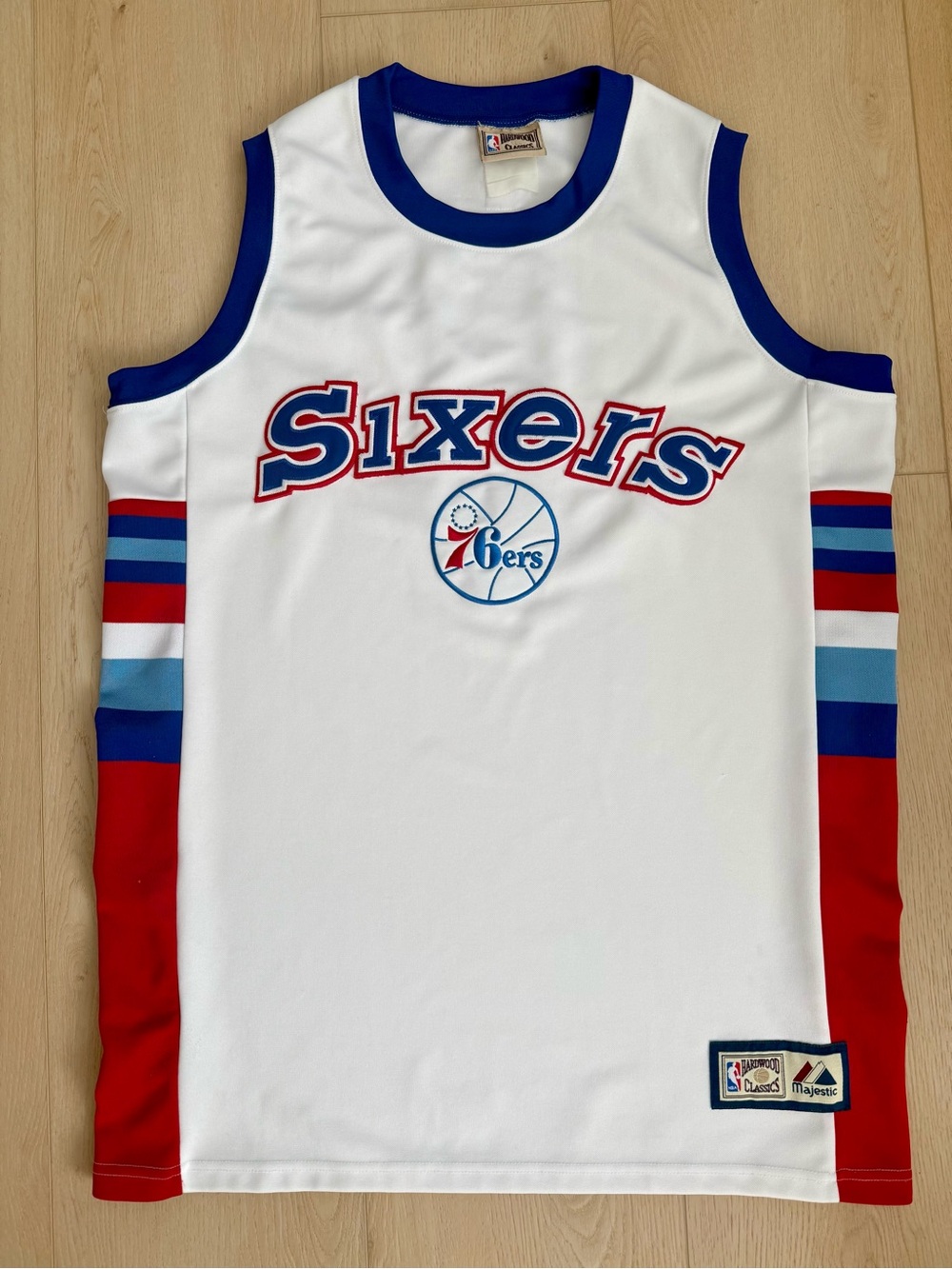 Vintage NBA Philadelphia 76ers Sleeveless Jersey Hardwood Classic White Men’s L